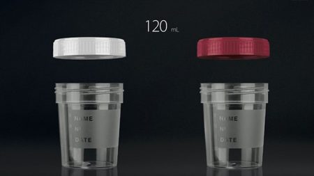 Vizeletes pohár, csavaros tetővel, 120 ml (500 db/doboz) DOBOZOS