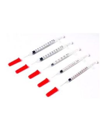 Fecskendő,  1 ml, inzulin, tűvel (100 db/csomag)